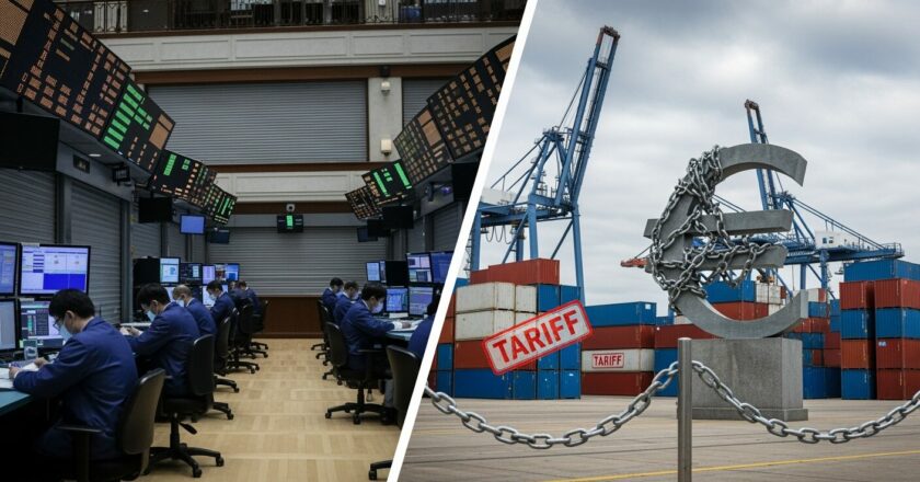 Asijské trhy v útlumu, eurozóna v kleštích cel