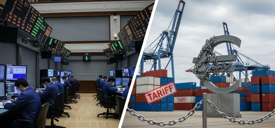 Asijské trhy v útlumu, eurozóna v kleštích cel