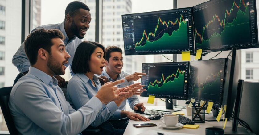 Americké akciové trhy oslavují dvojitý vrchol